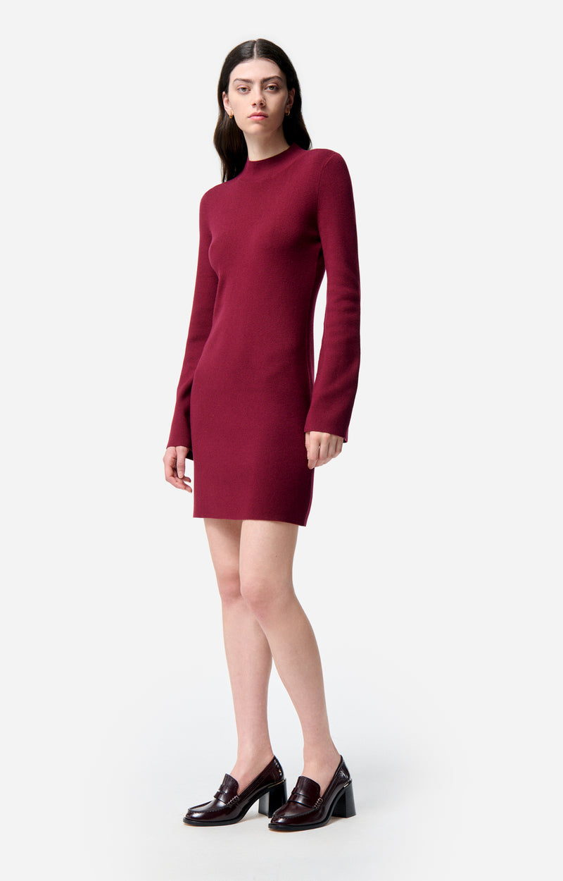 Abito maglia bordeaux