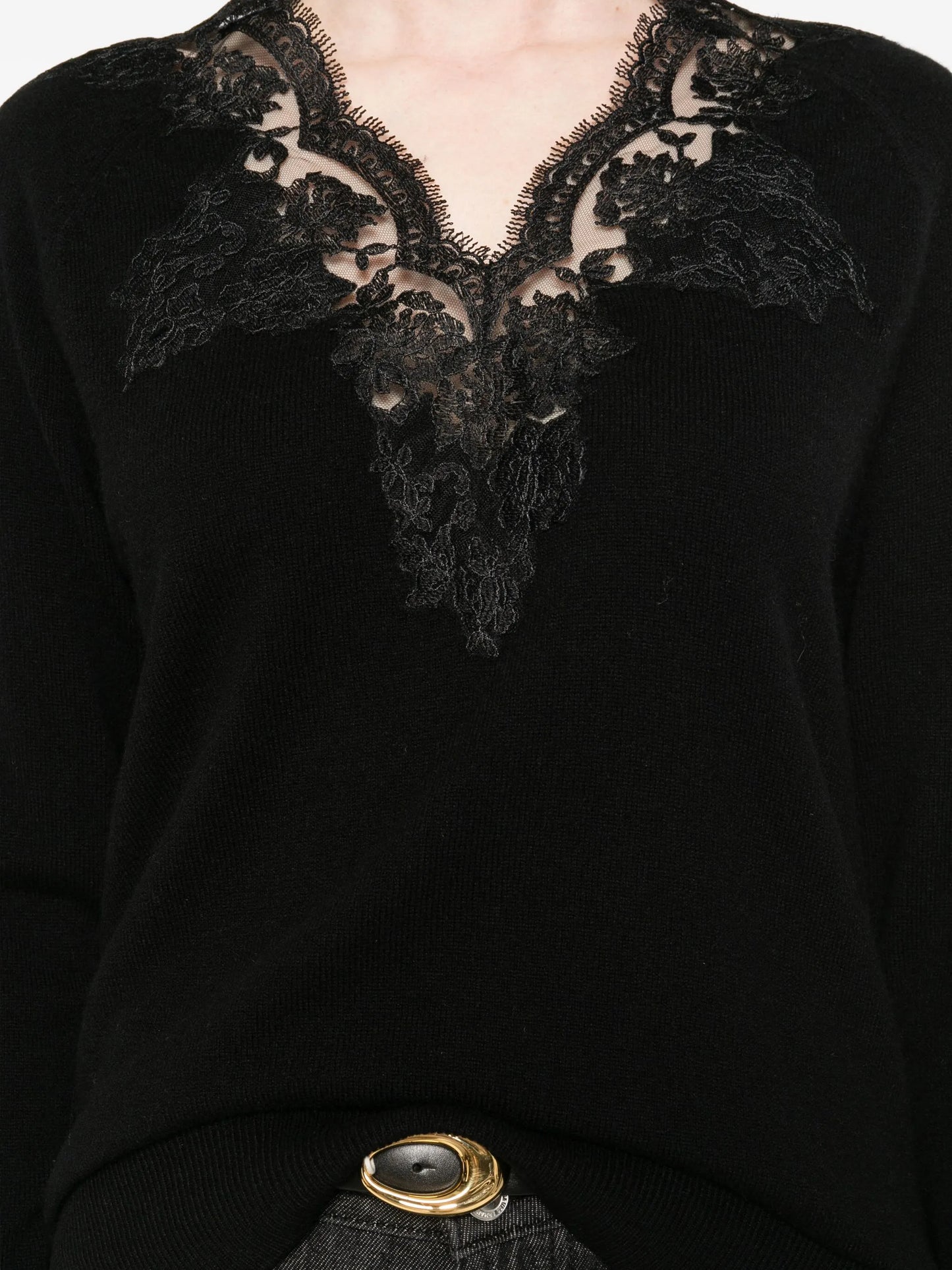 Maglia pizzo nera Ermanno Scervino
