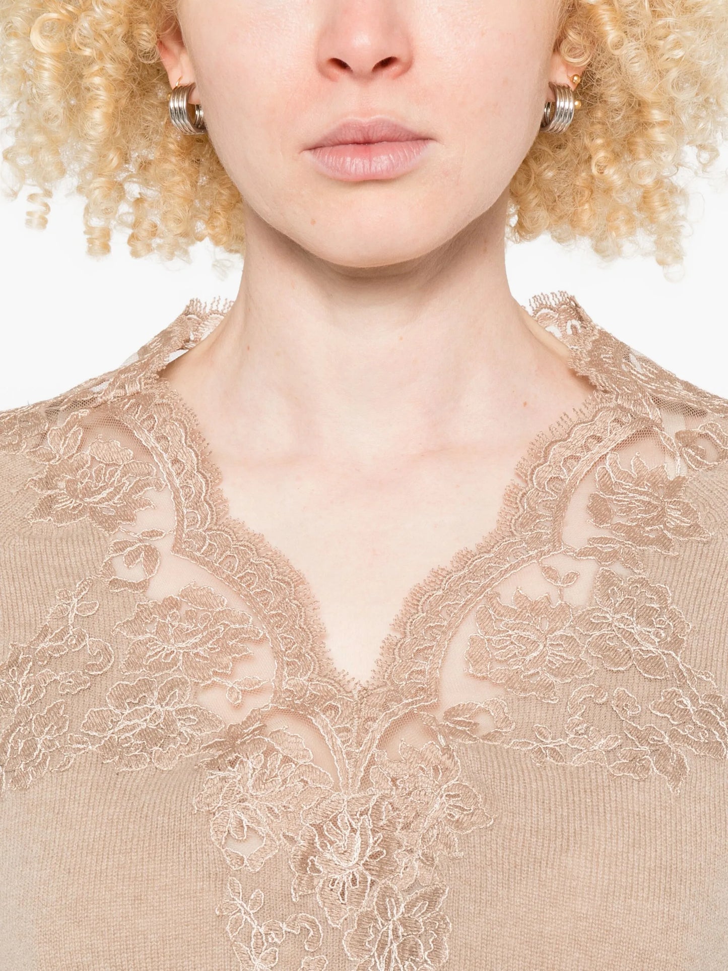 Maglia pizzo cuoio Ermanno Scervino