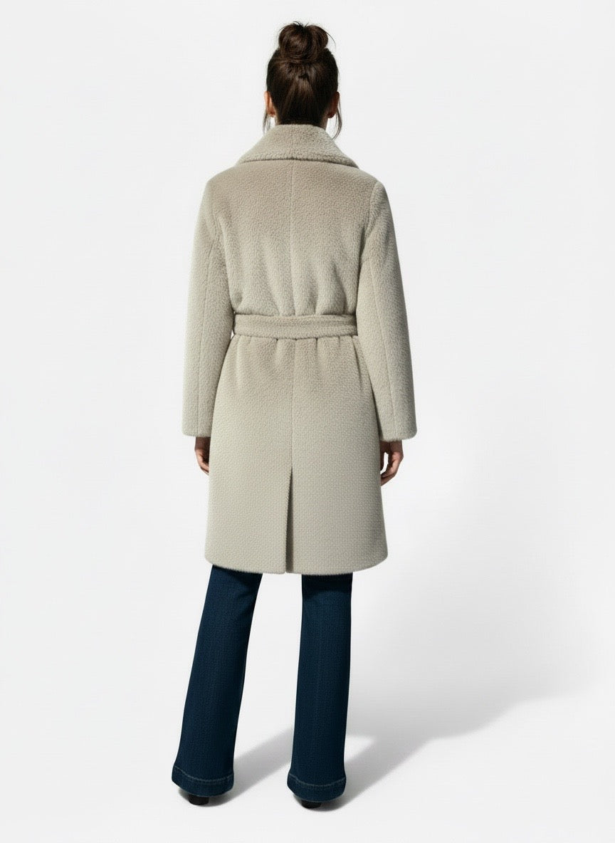 Cappotto eco pelliccia sabbia Duno
