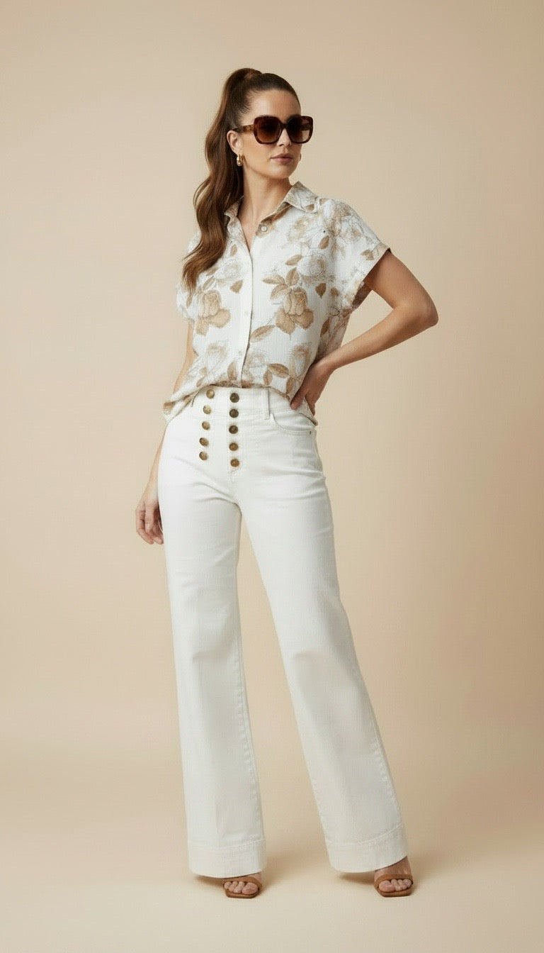 Camicia Furore fiore beige