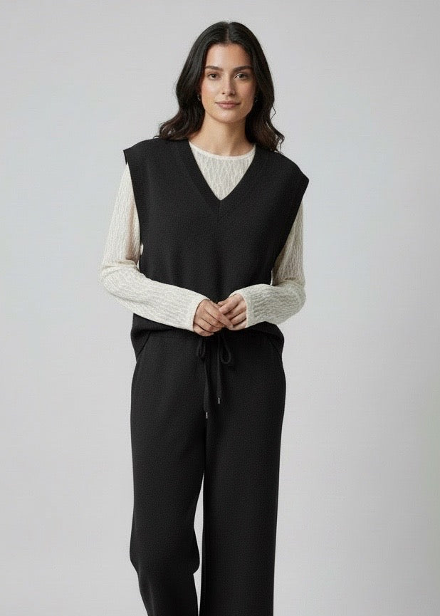 Gilet in maglia over nero