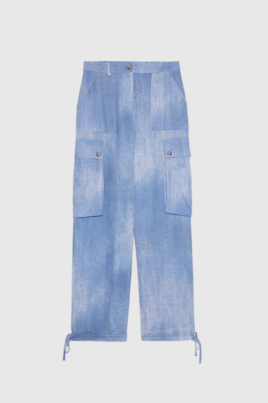 Pantalone cargo fluid denim Ermanno