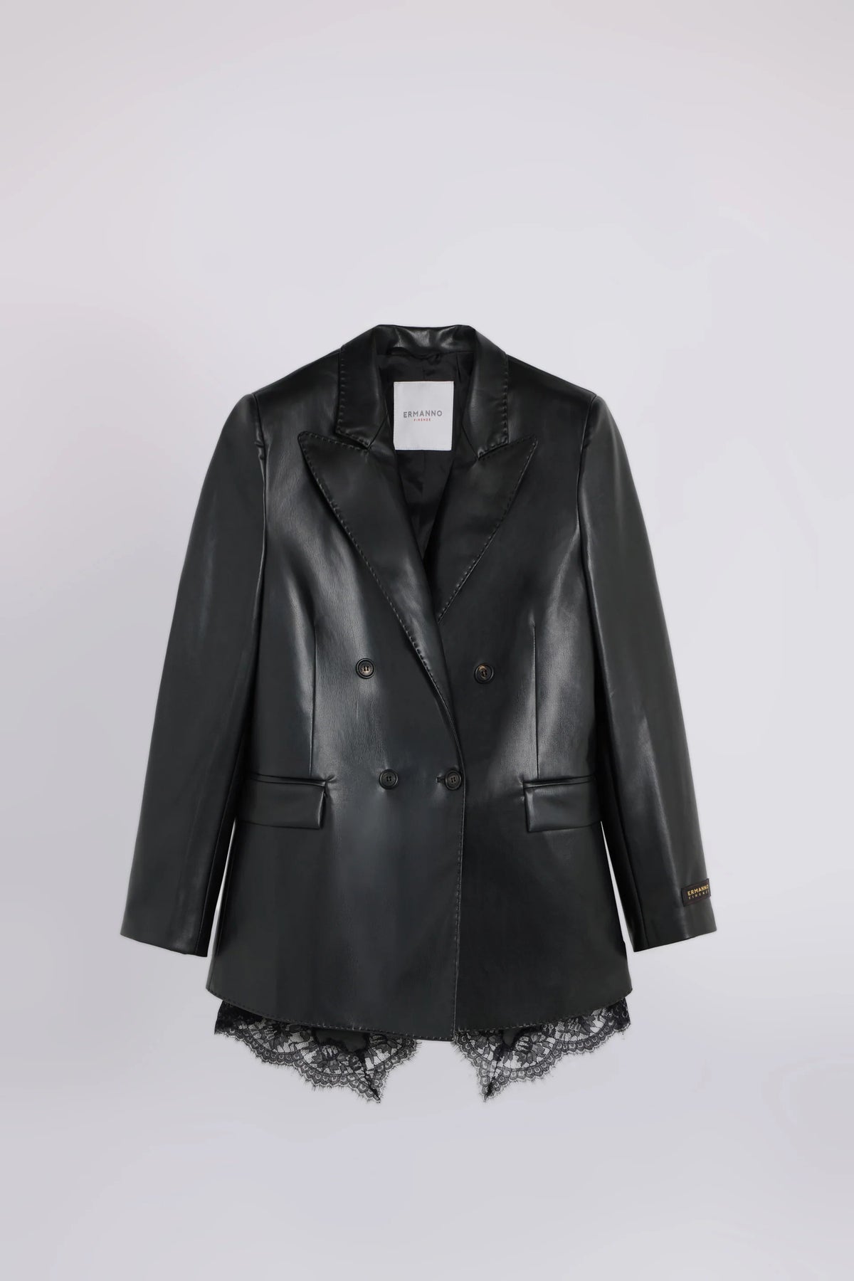 Blazer a doppio petto in ecopelle Ermanno Firenze