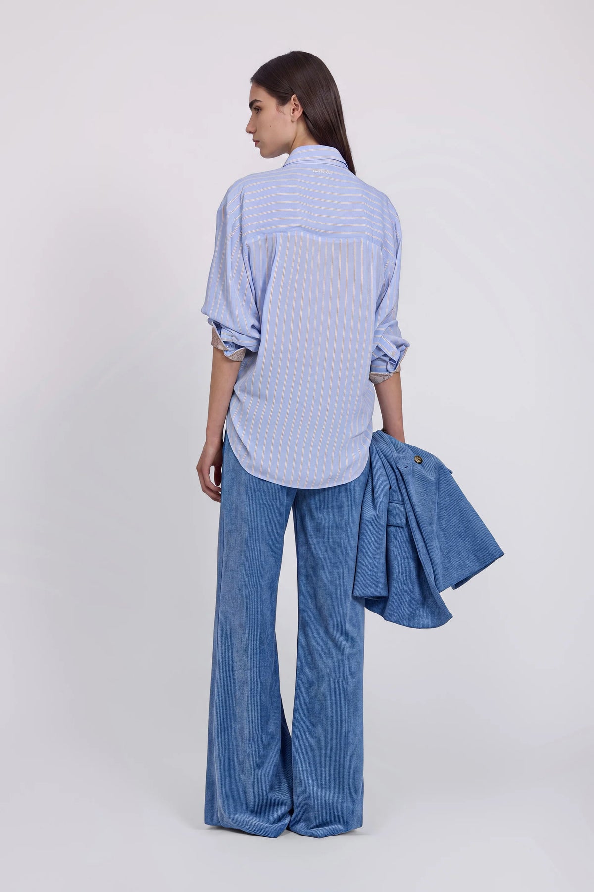Camicia gessata azzurra Ermanno