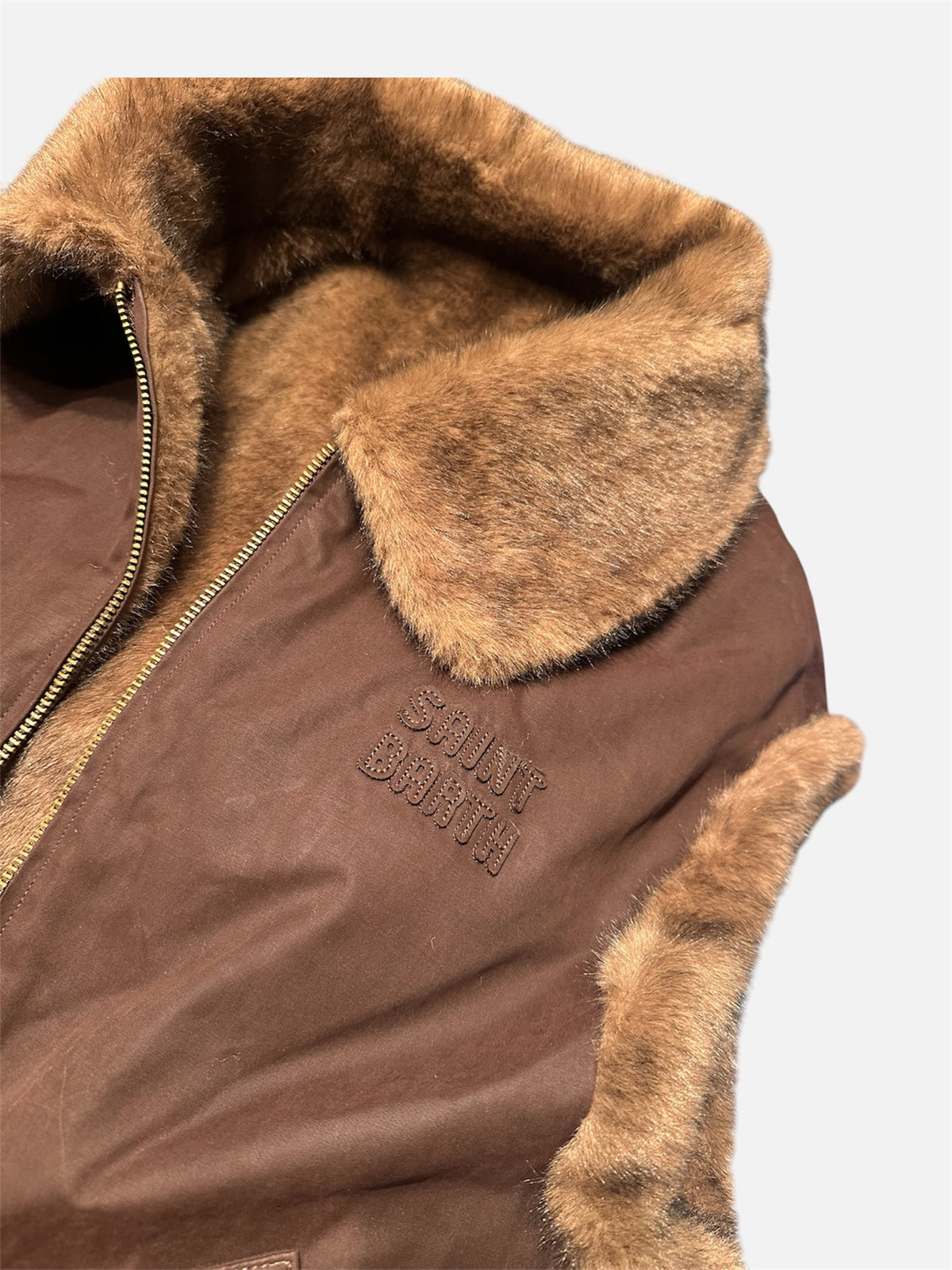 Gilet reversibile Eco Fur marrone