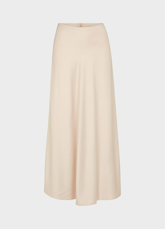 Gonna longuette raso avorio Juvia