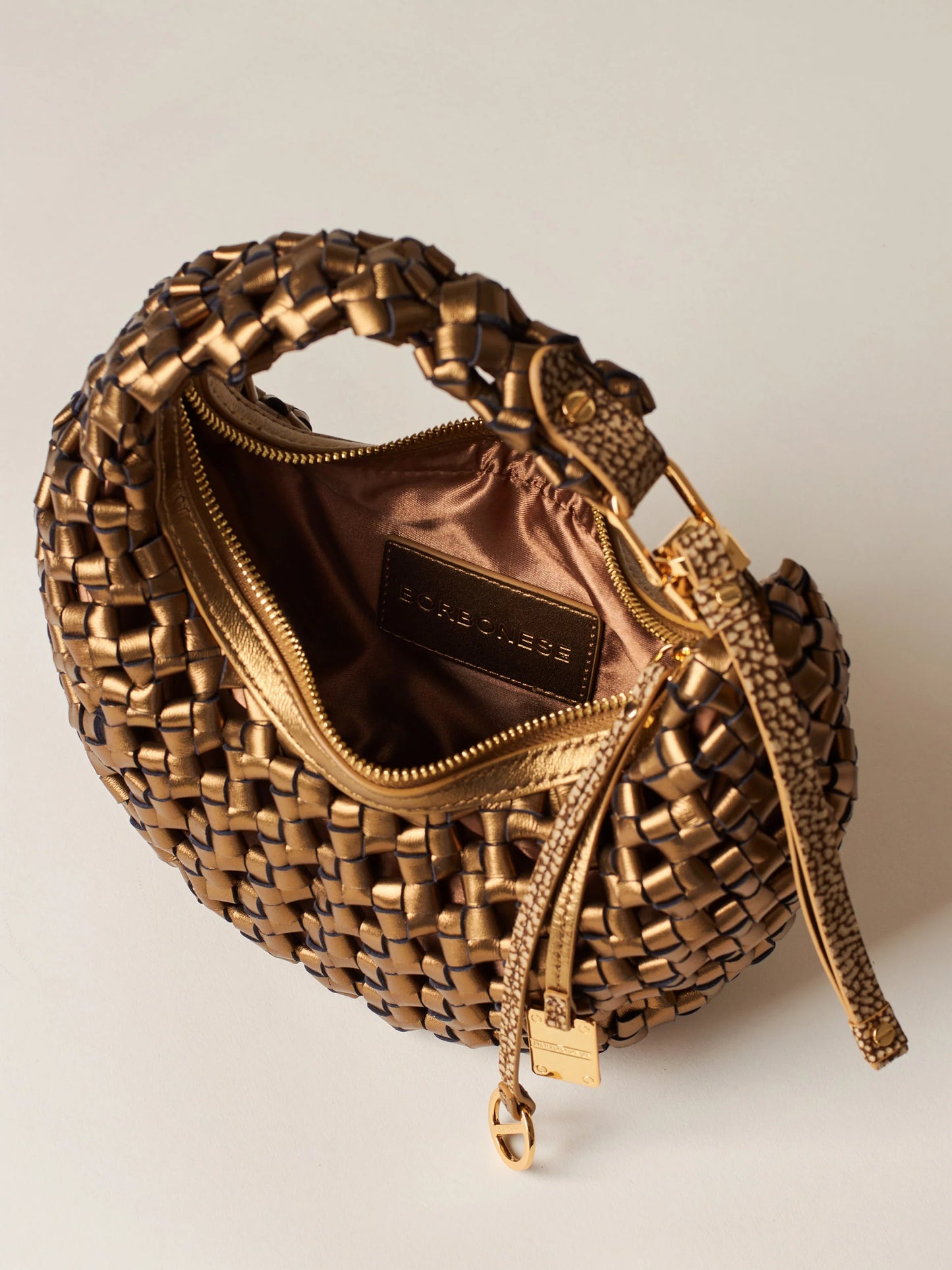Borsa a mano di Pelle laminata Borbonese