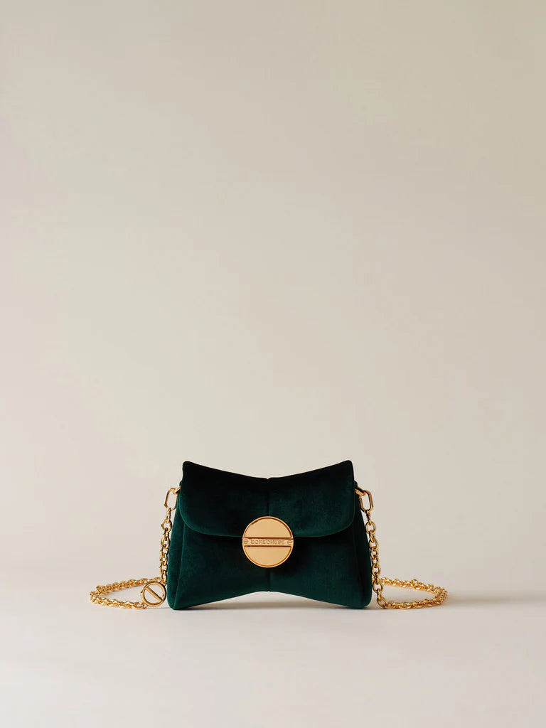 Borsa mini velvet verde