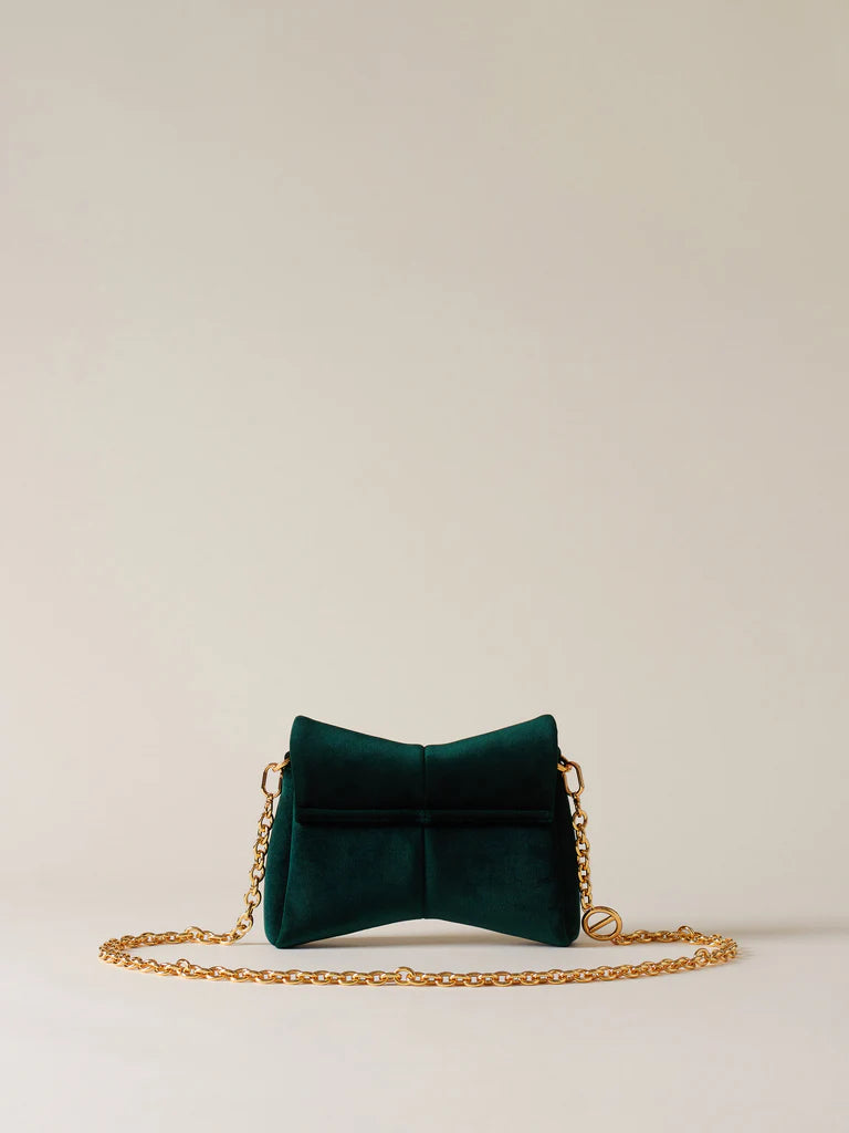 Borsa mini velvet verde