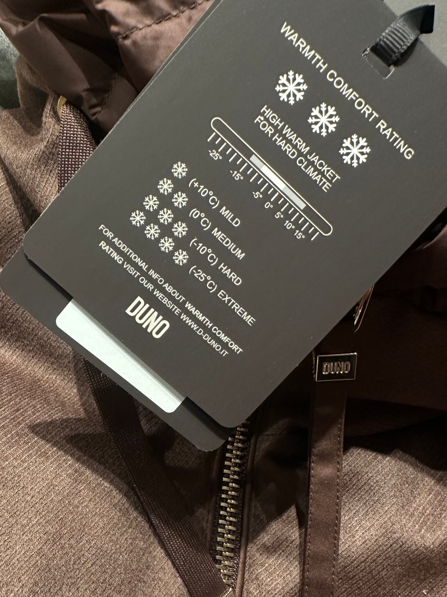 Piumino bimateriale cioccolato Duno
