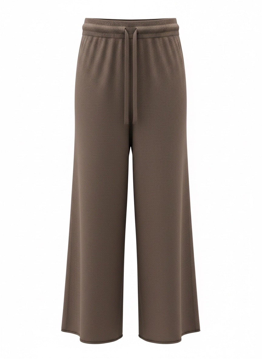 Pantaloni in maglia marrone bruciato