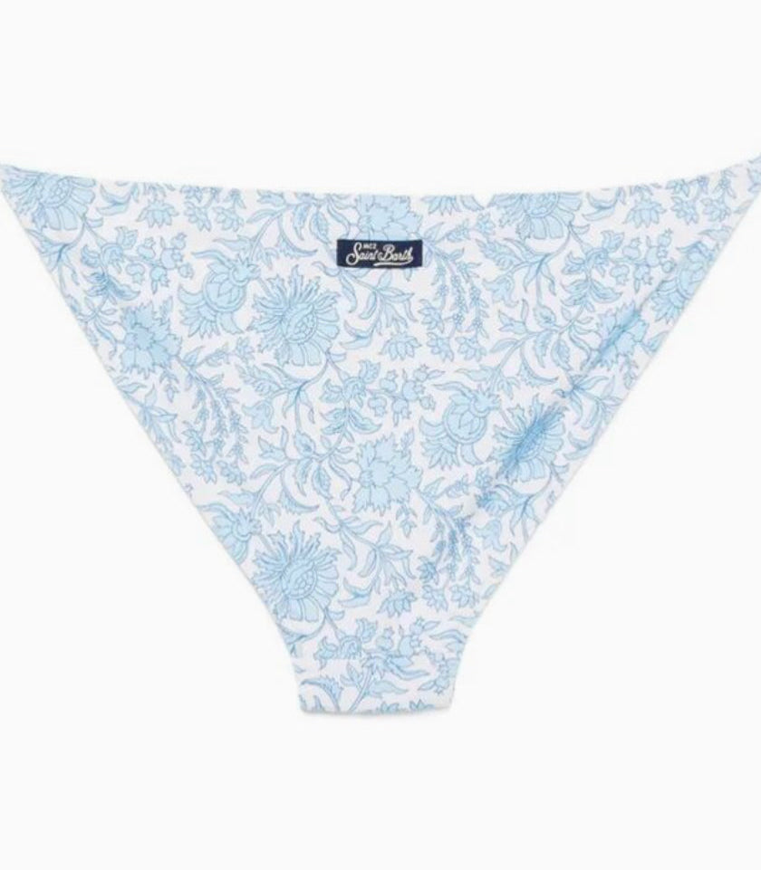 Bikini brassiere fiore azzurro batik Saint Barth