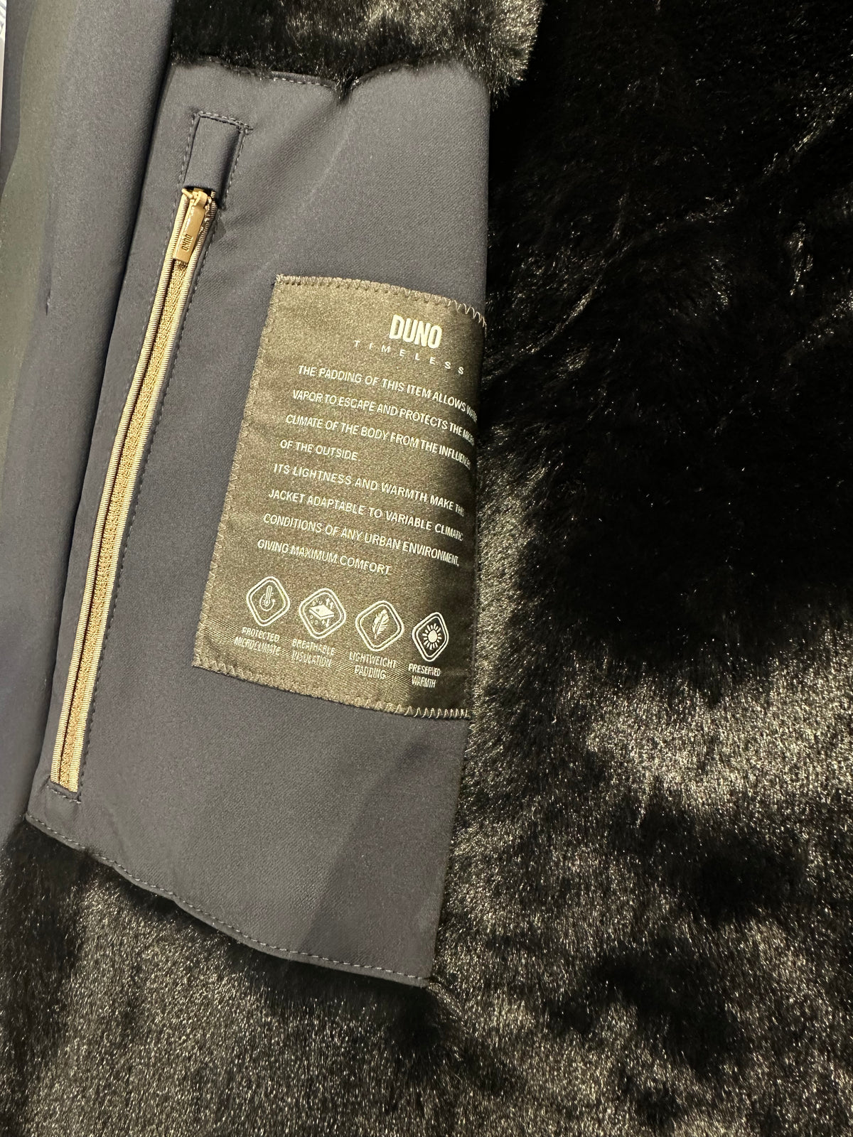 Piumino parka bimateriale blu uomo Duno