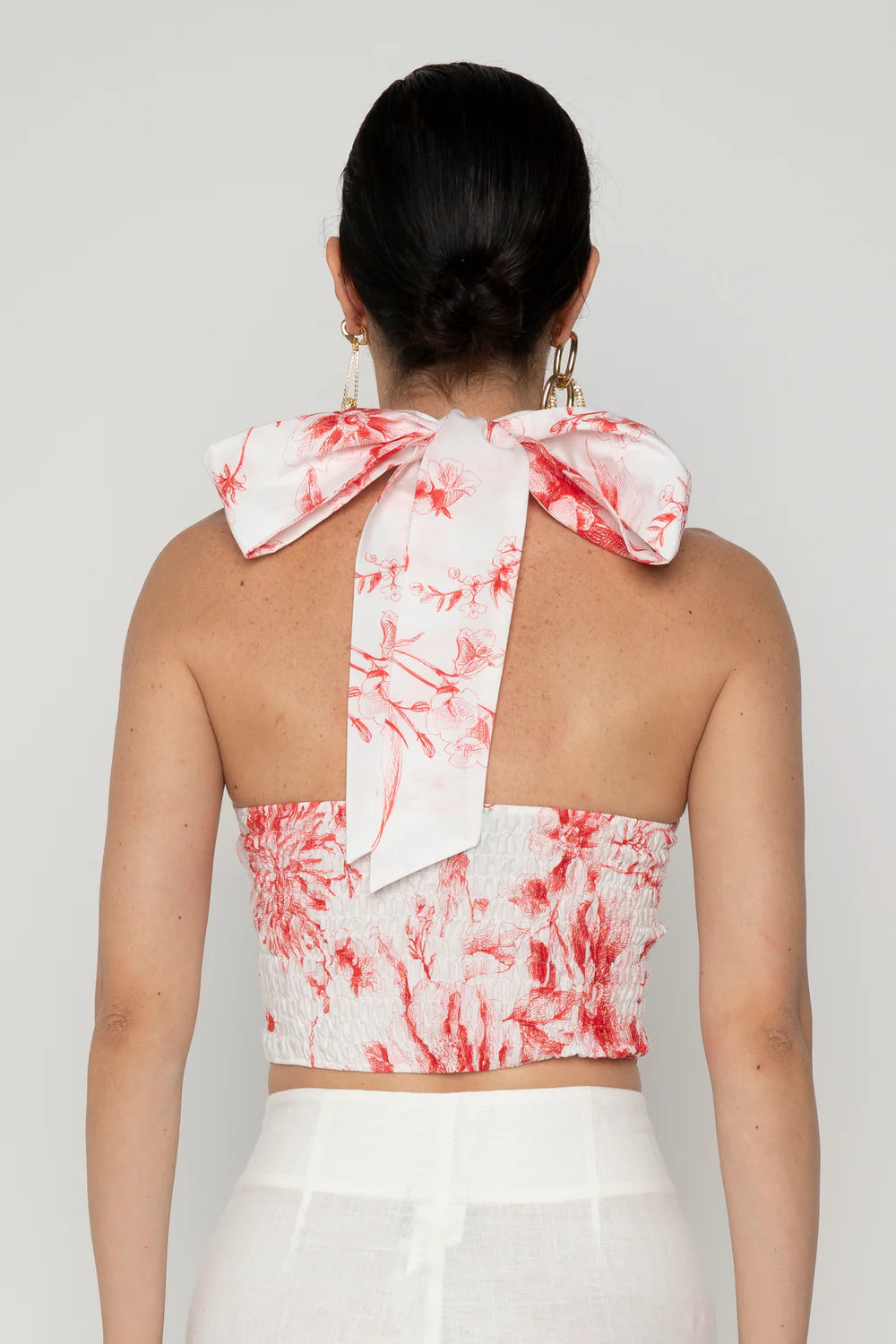 Top coriandolo fiori rossi