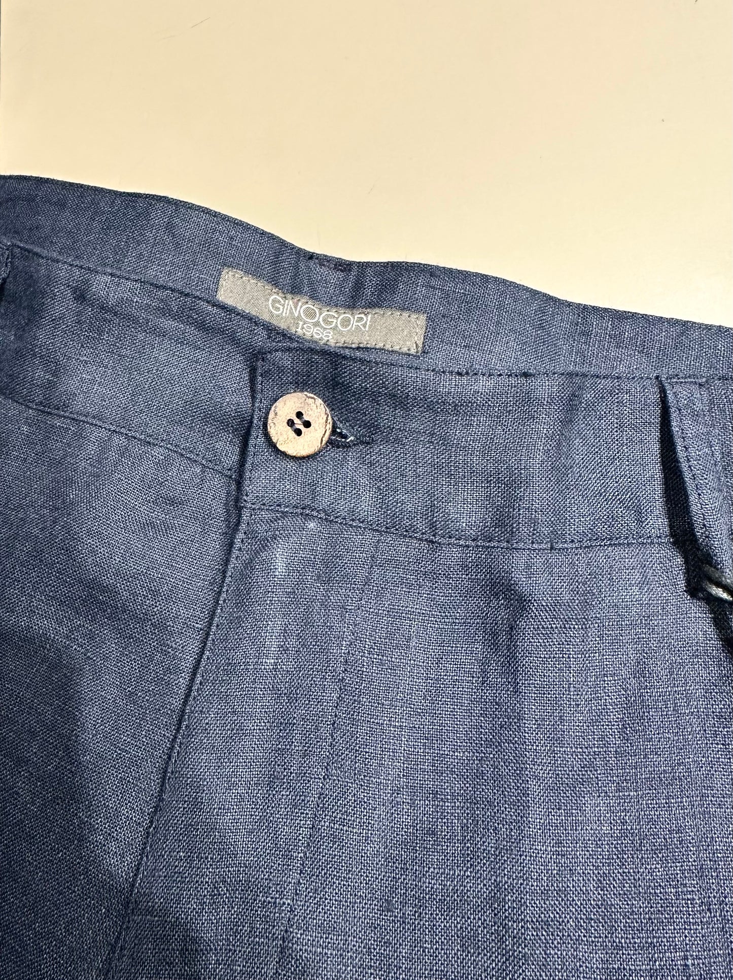 Bermuda lino blu Gino Gori