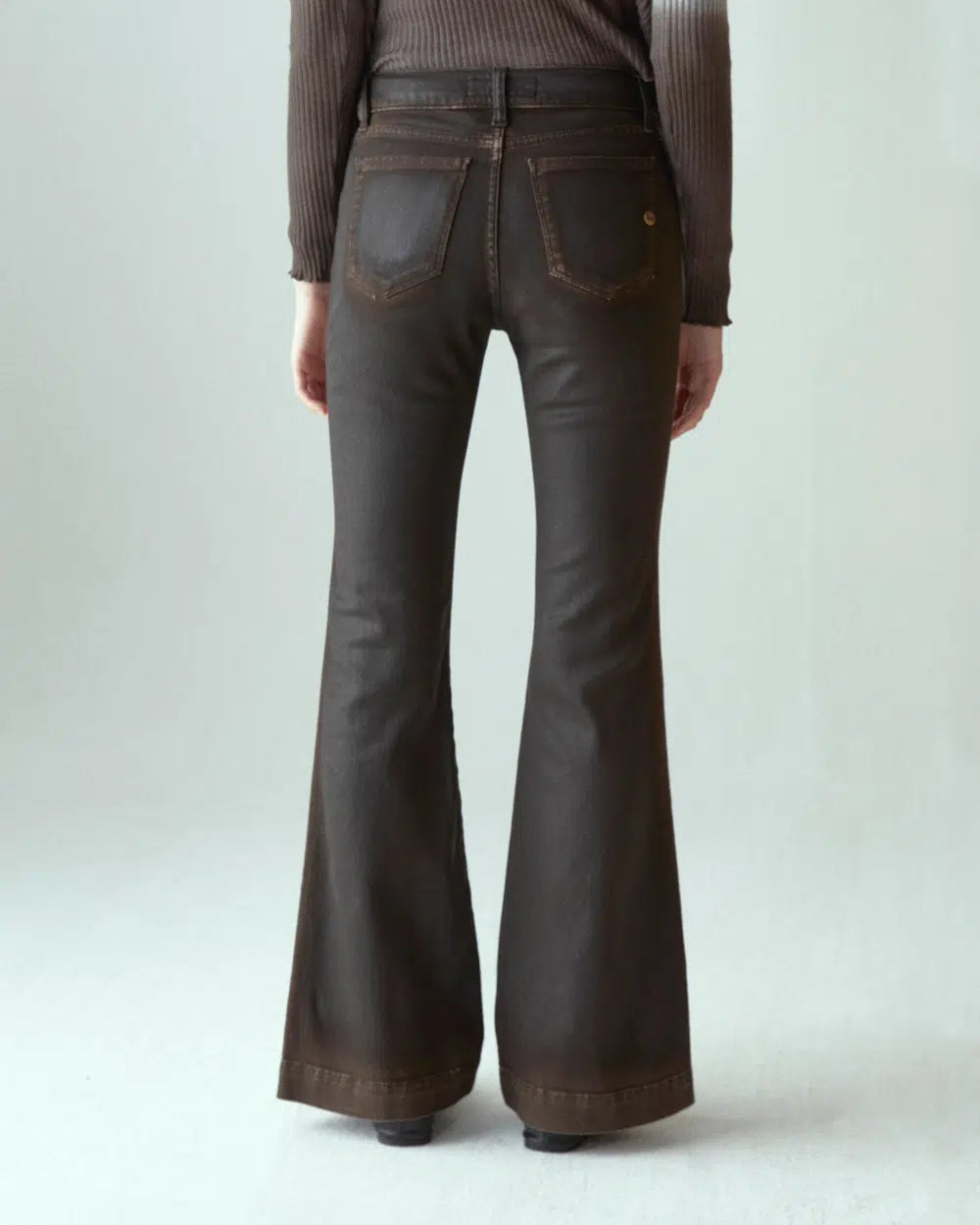 Pantalone Lola bootcut leather effect