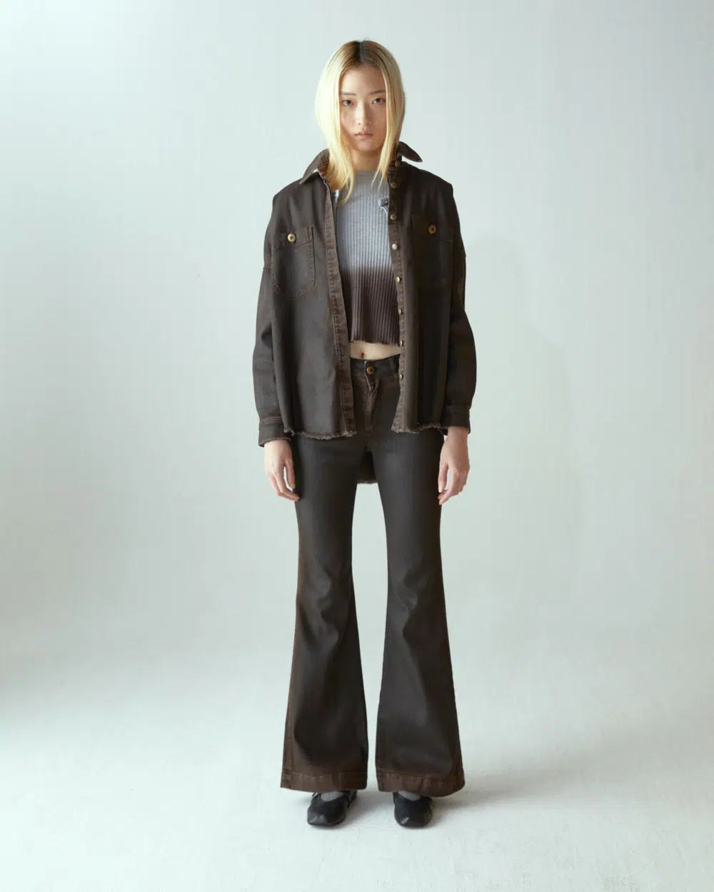 Pantalone Lola bootcut leather effect