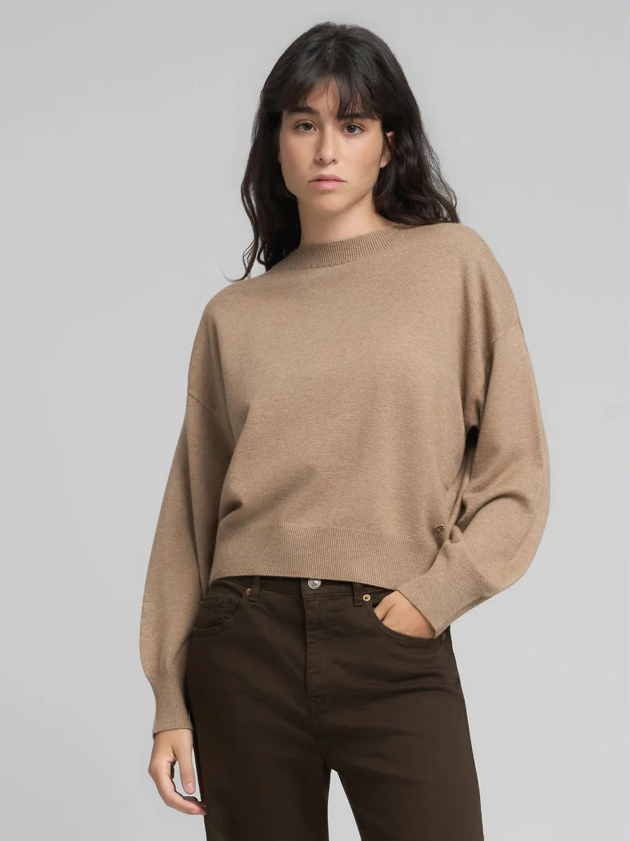 Pullover Replay girocollo in tabacco