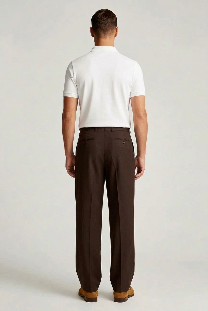 Pantalone lino marrone Gino Gori