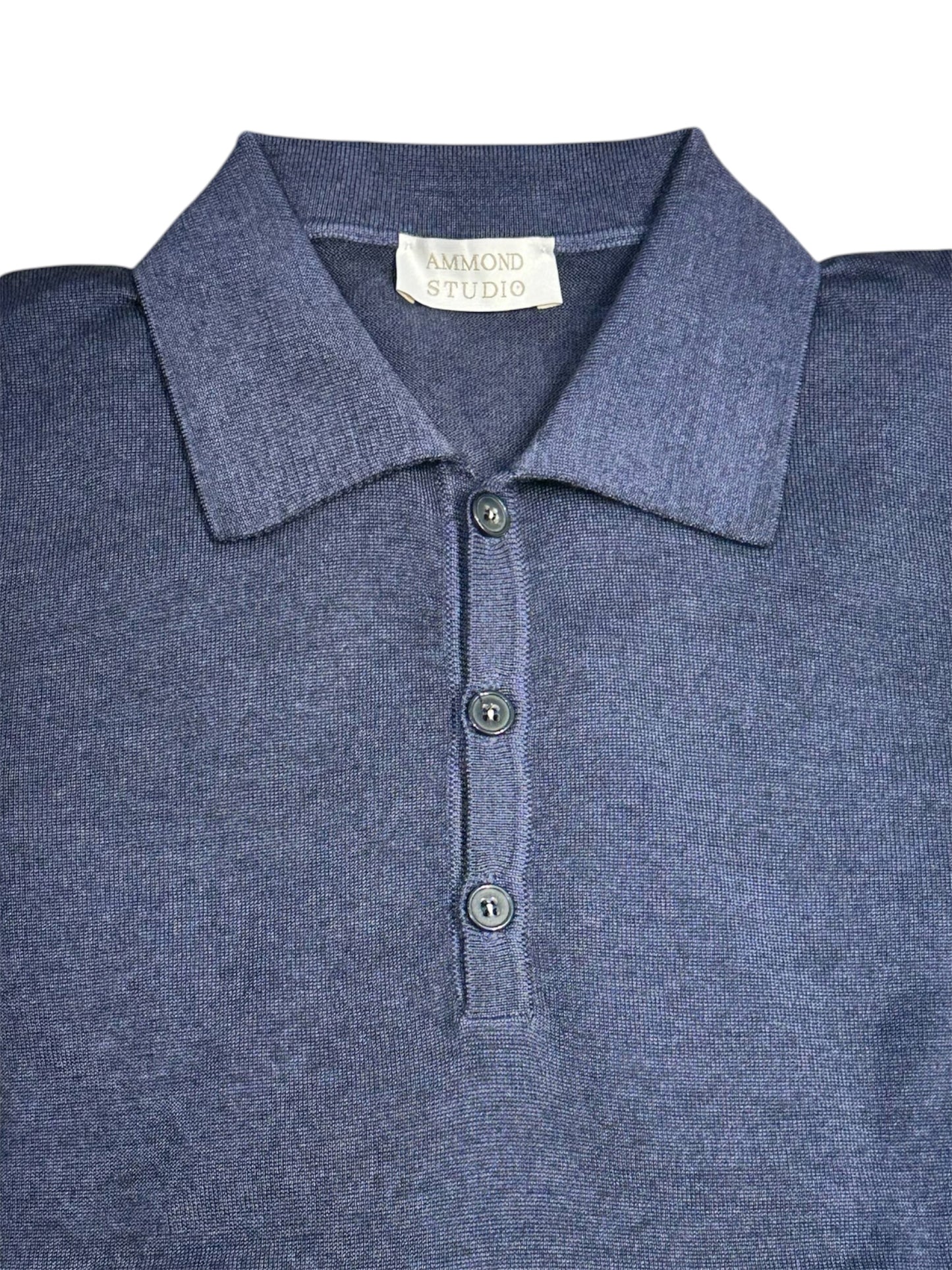 Polo blu vintage lana Ammond