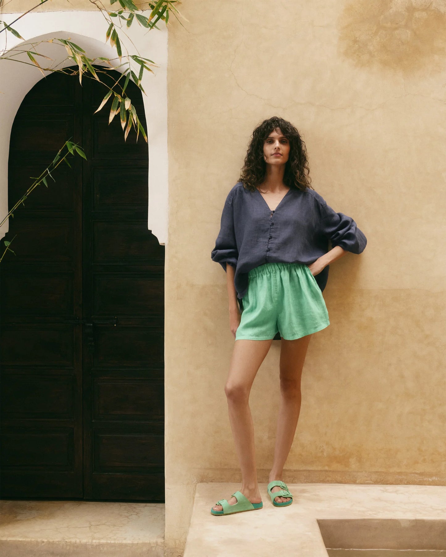Short lino Manebì menta