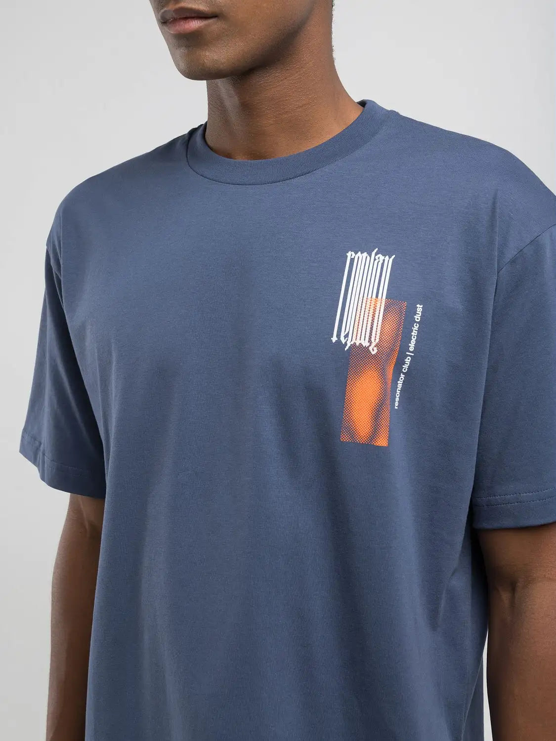 T-shirt stampa blu Replay