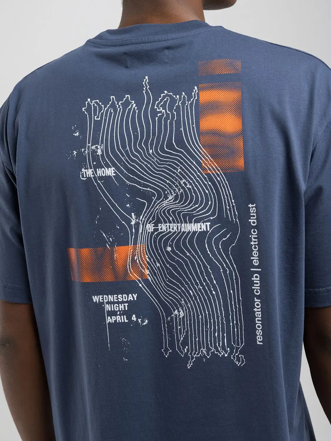 T-shirt stampa blu Replay