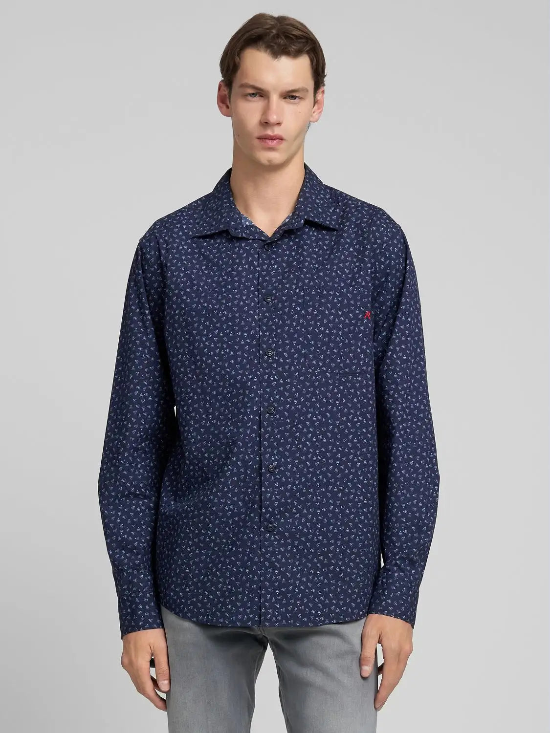 Camicia micro fantasia blu Replay