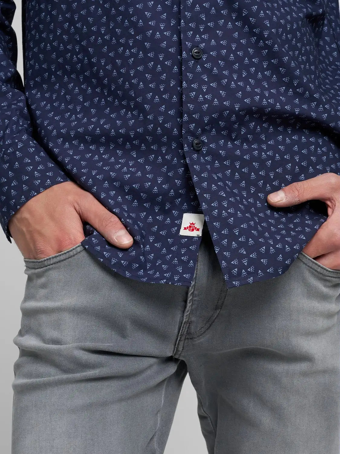 Camicia micro fantasia blu Replay
