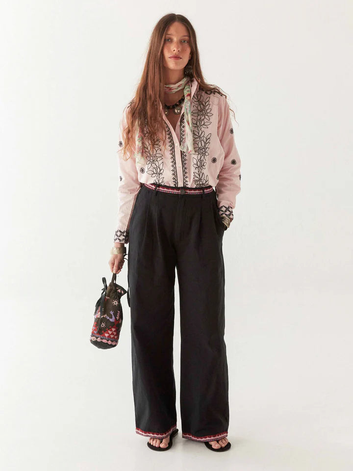 Camicia rosa con ricami Ganges
