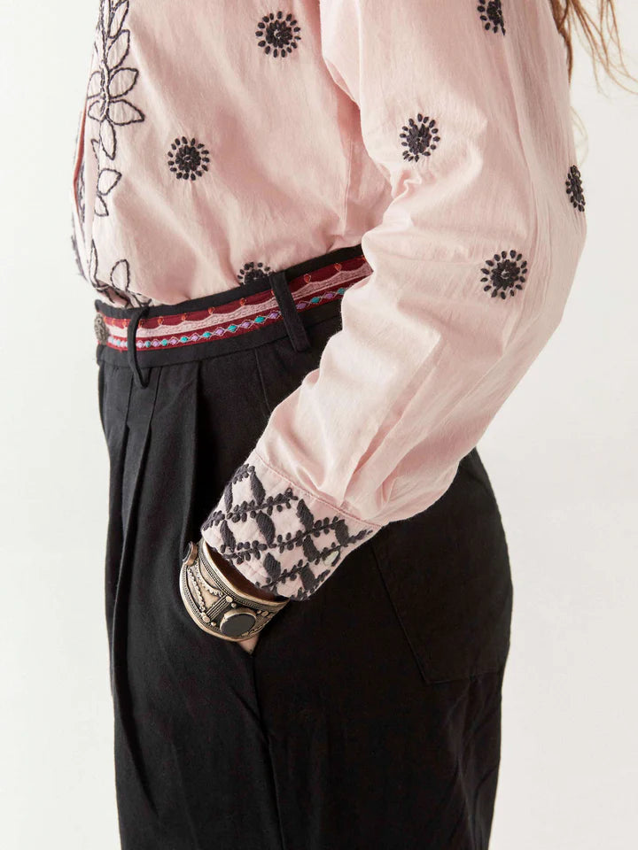 Camicia rosa con ricami Ganges