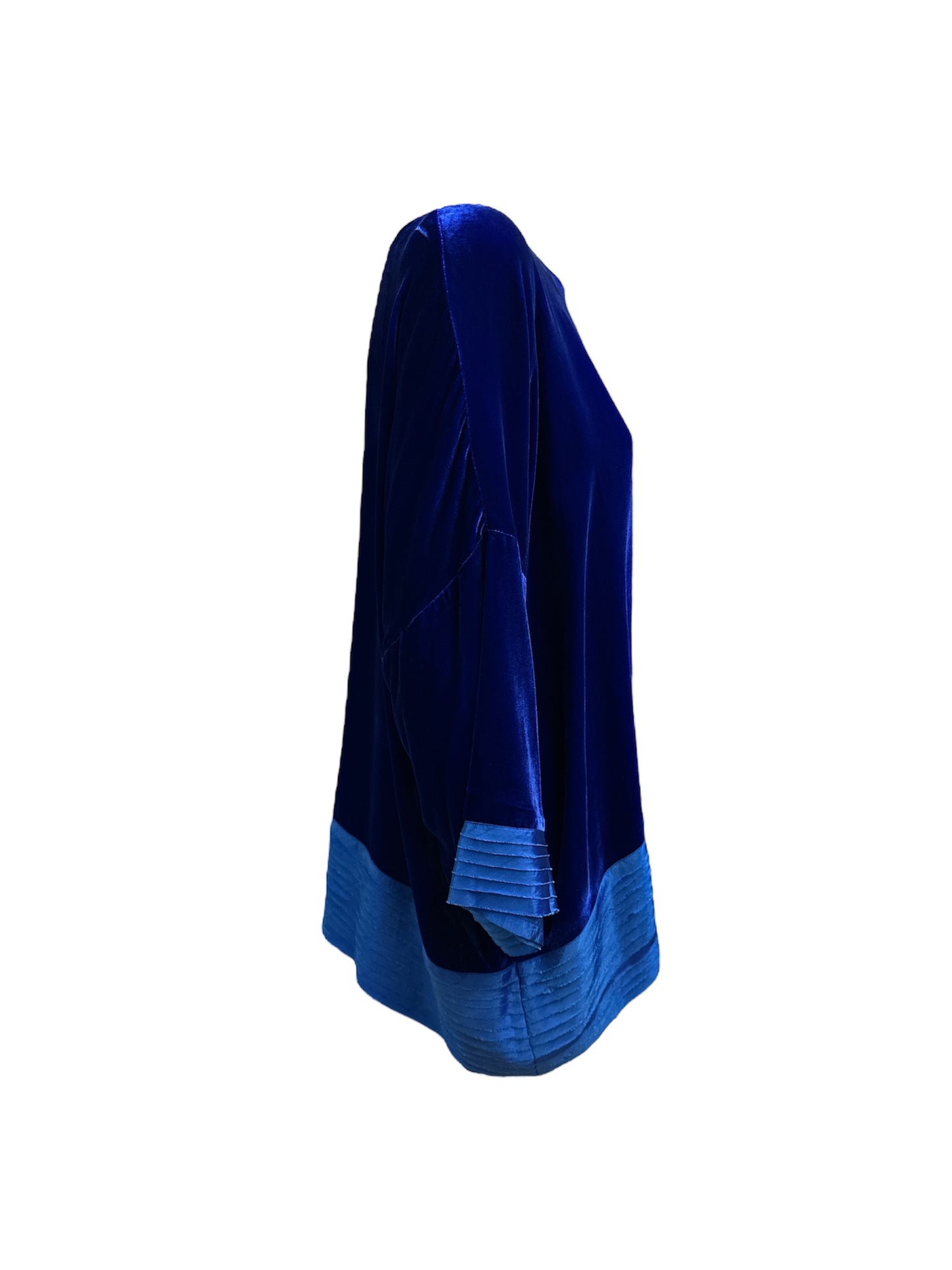 Blusa oriana velluto cobalto