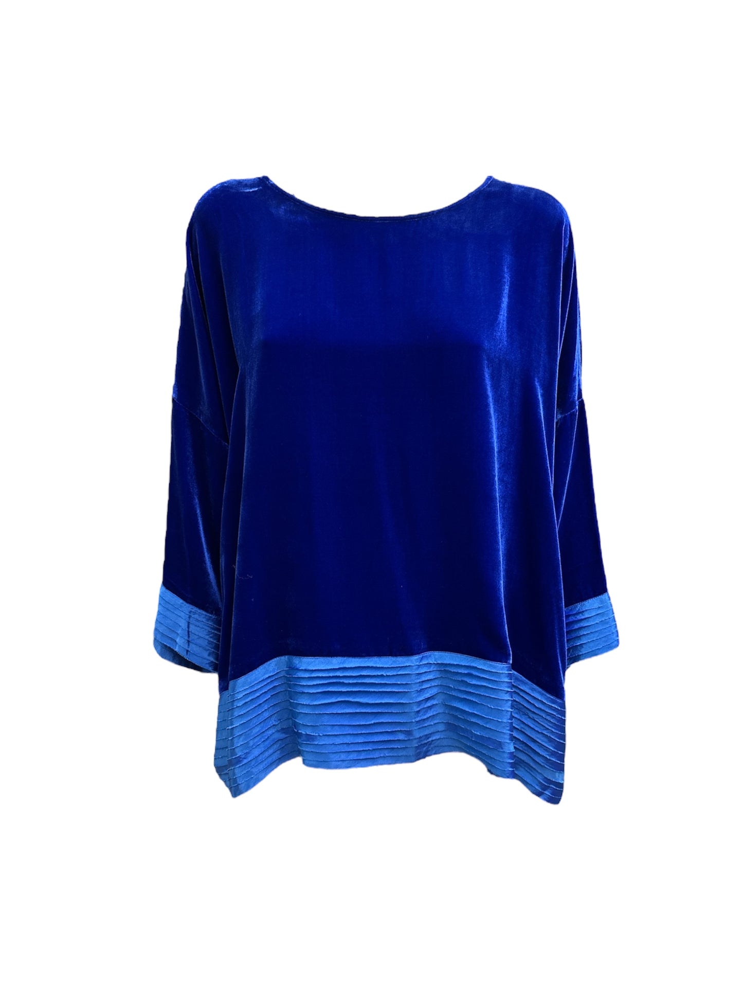 Blusa oriana velluto cobalto
