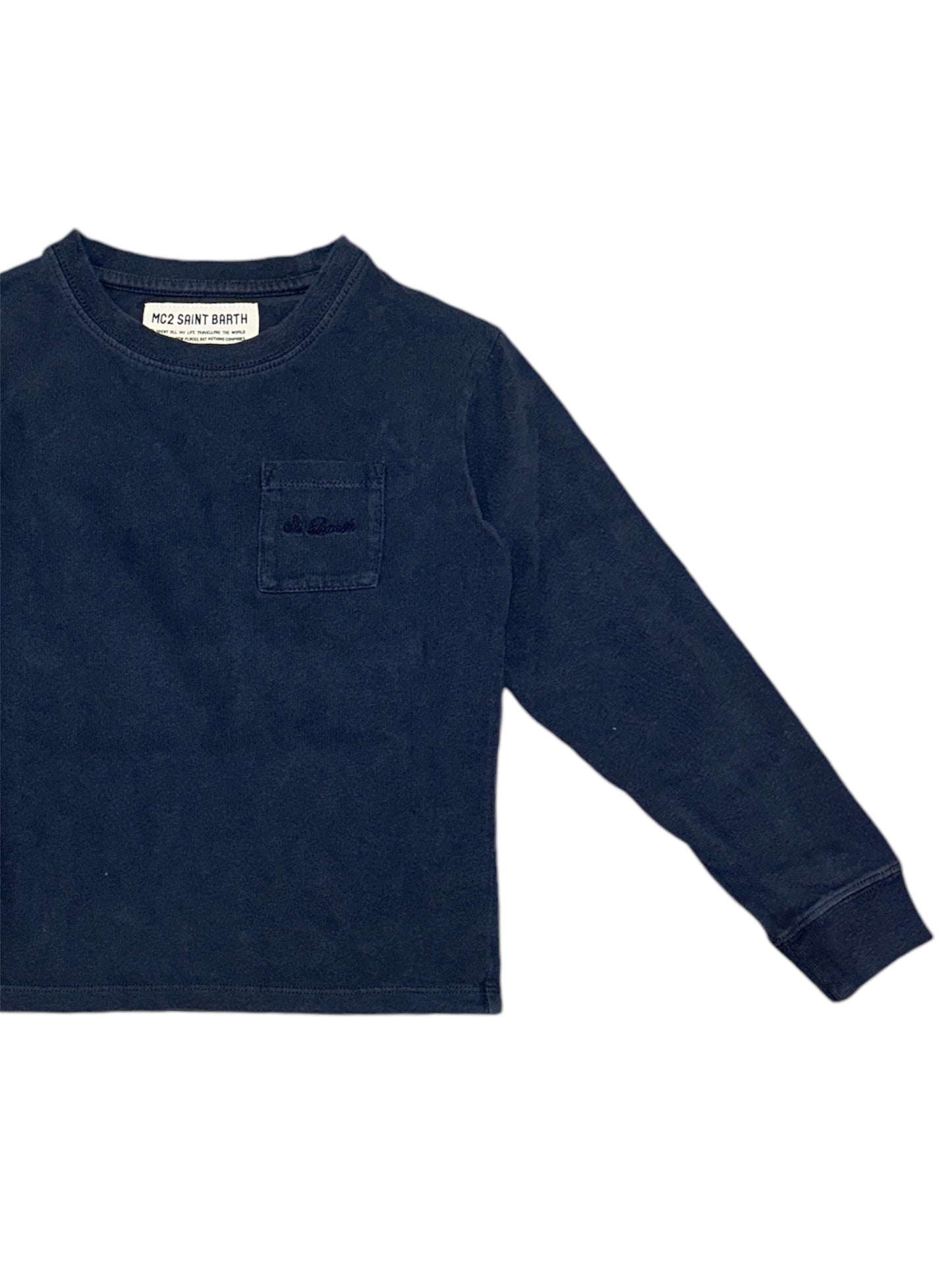 T-shirt con taschino blu vintage