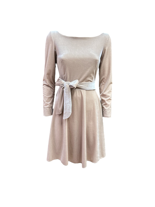 Abito corto semiruota velvet champagne