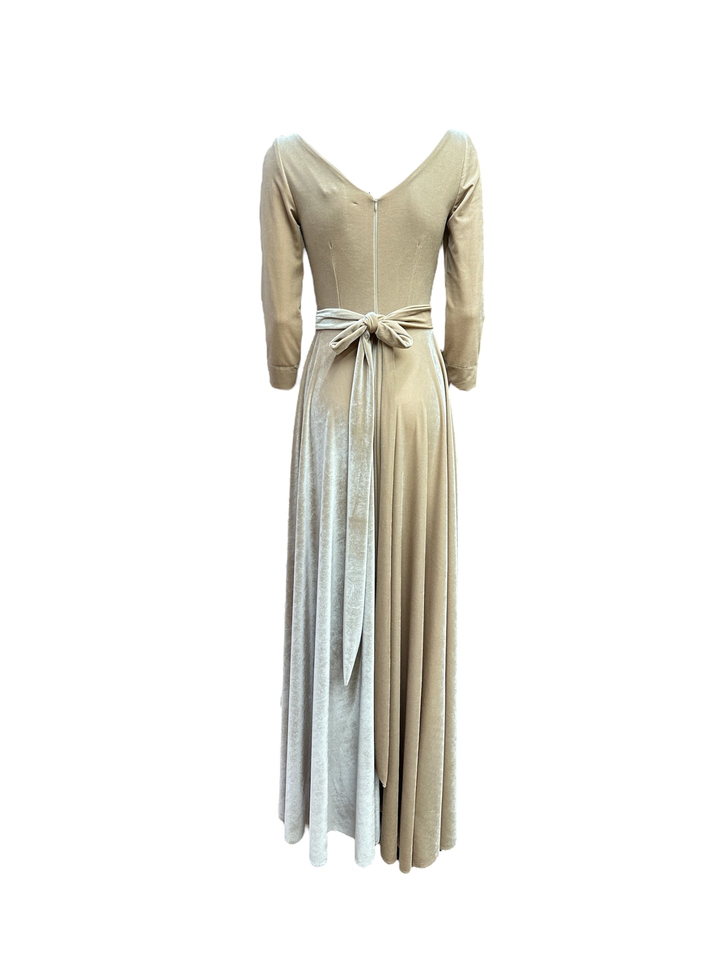 Abito lungo velvet champagne
