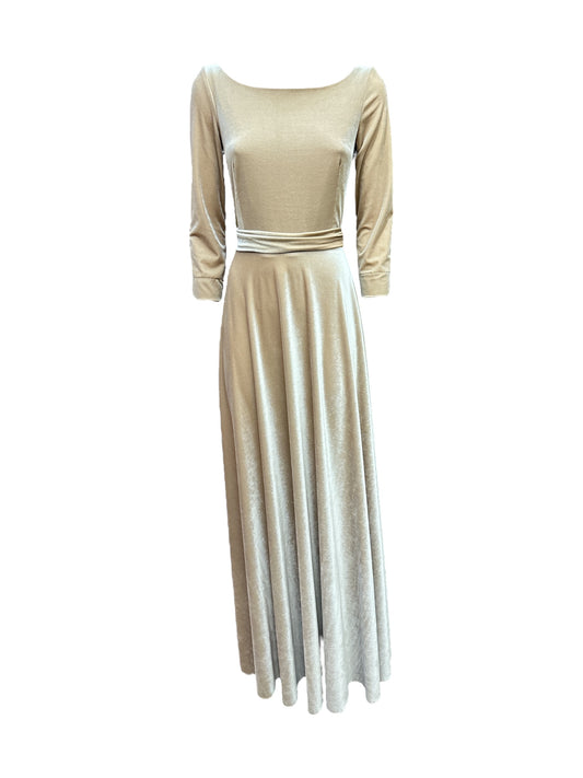 Abito lungo velvet champagne