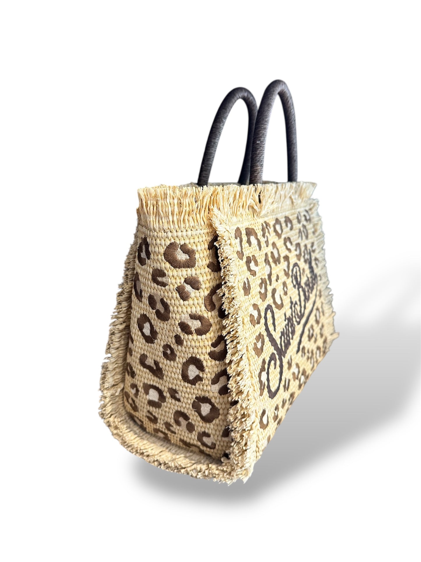 Borsa Colette raffia lepardata