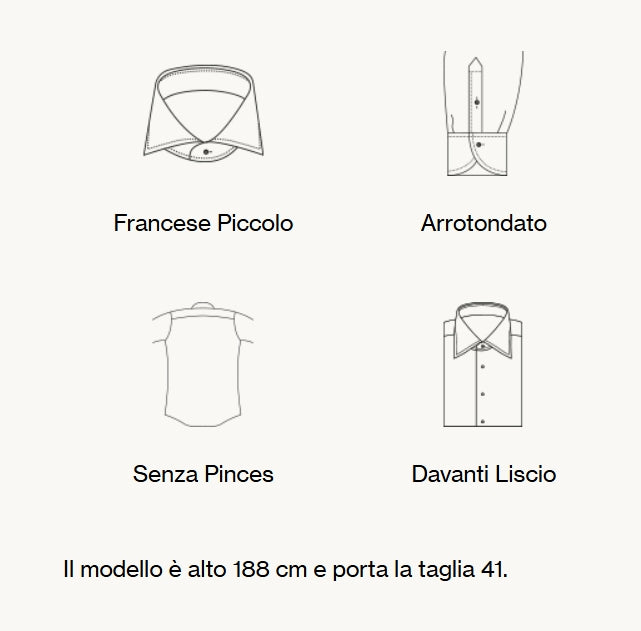 Camicia Collo francese piccolo fantasia azzurra