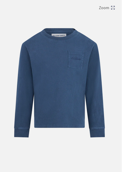 T-shirt con taschino blu vintage