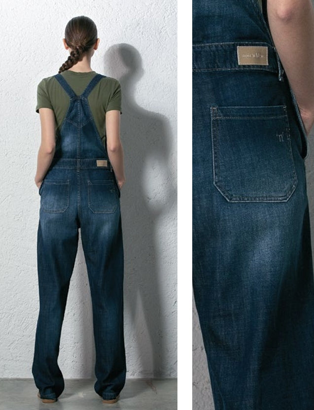 Salopette in denim Noir'n'bleu