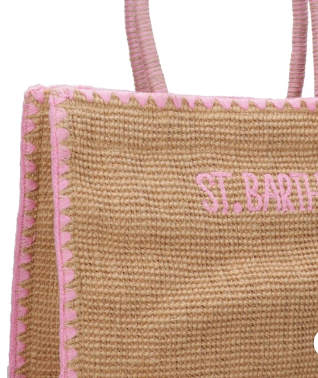 Borsa raffia Vivian Pink MC2 Saint Barth