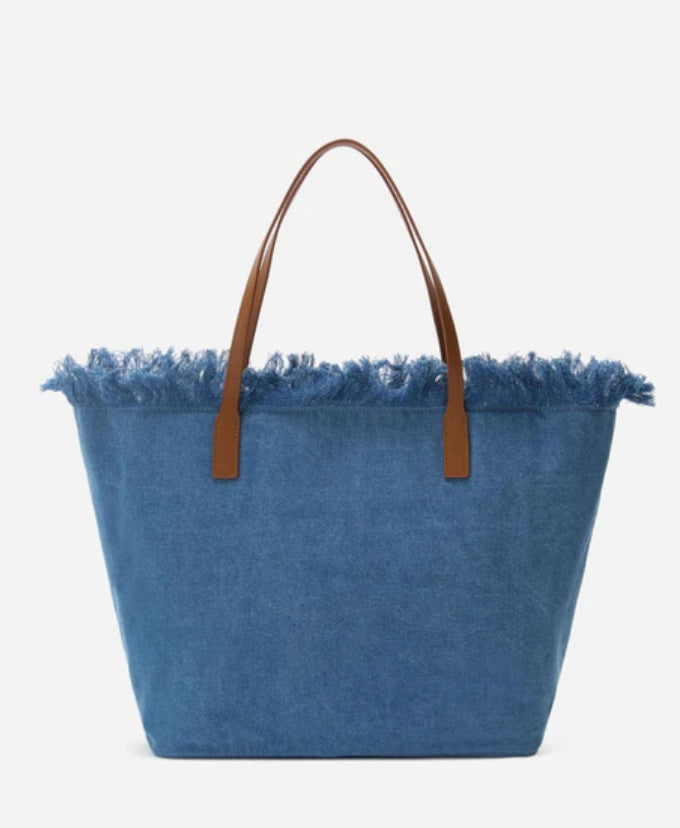 Borsa City bag Fringe regular denim St. Barth