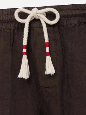 Pantalone lino marrone Saint Barth