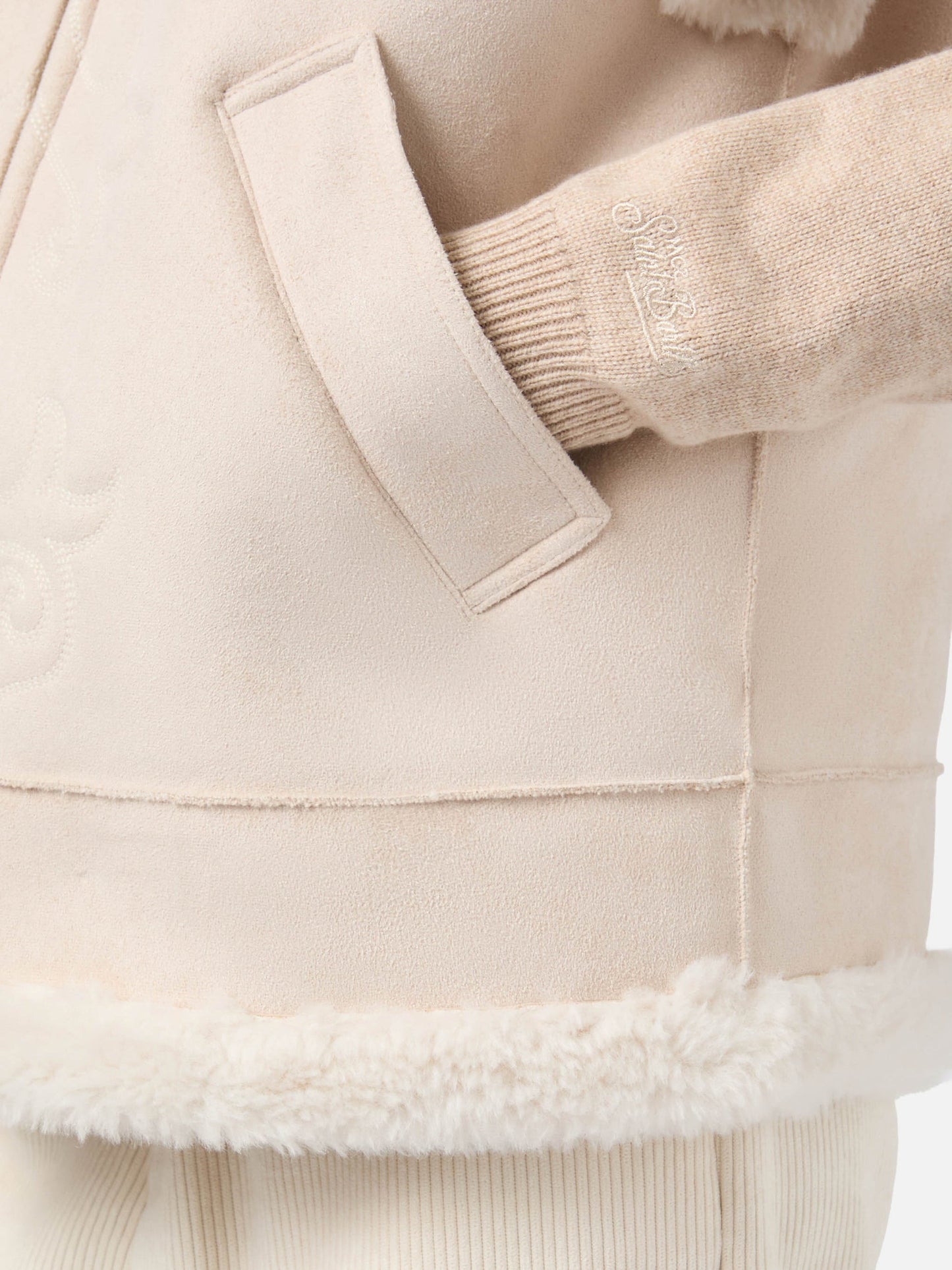 Gilet Saint Barth in eco montone con ricamo