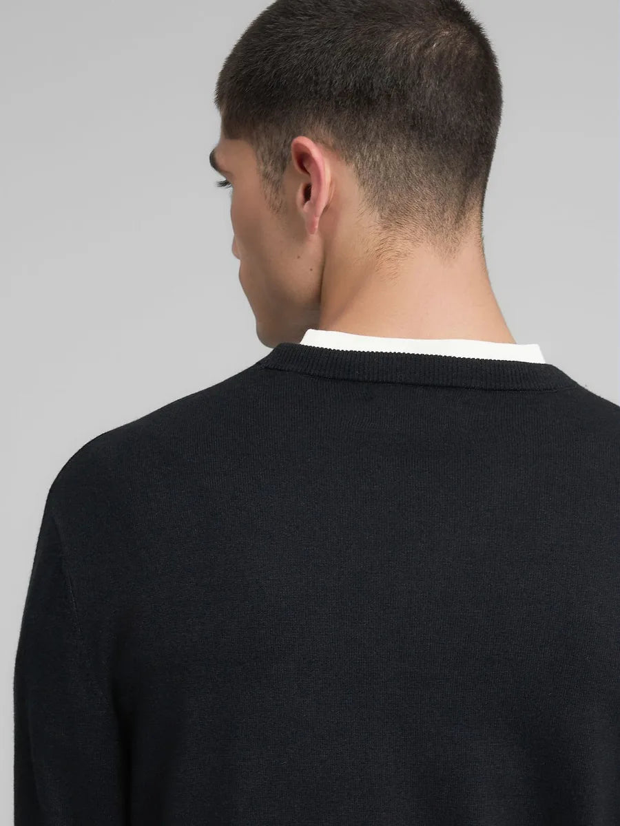 Pullover Replay nero in misto lana