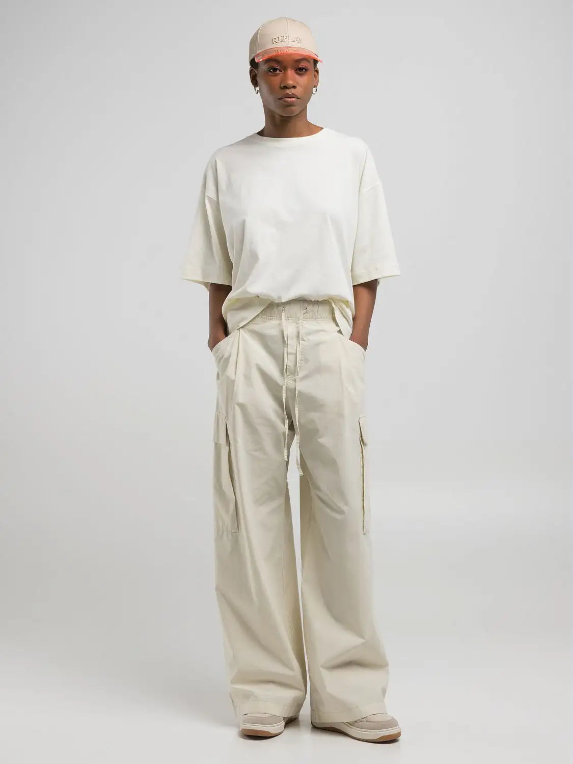Pantalone cargo Replay alabastro