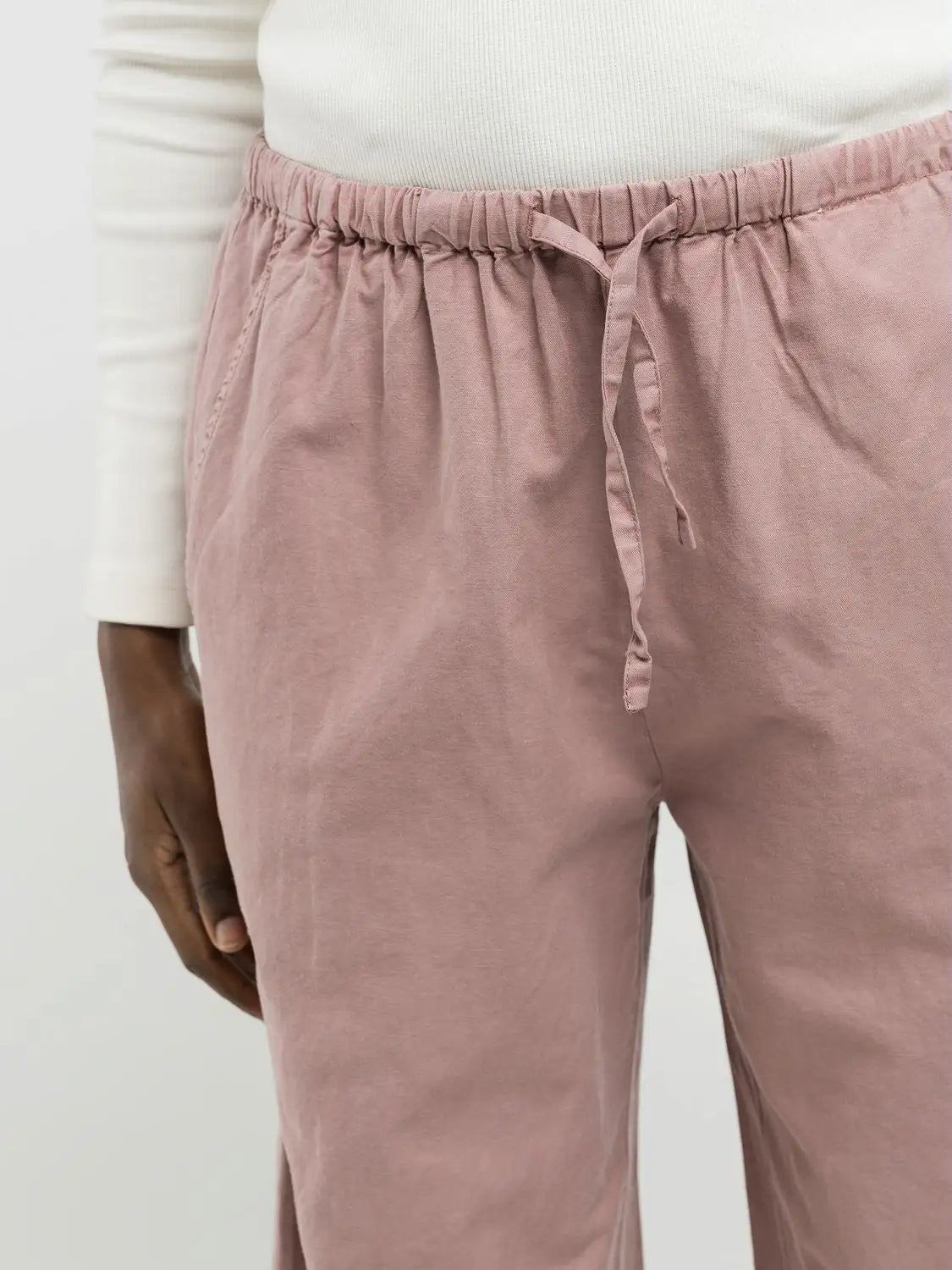 Jogger in cotone e lino rosa Replay