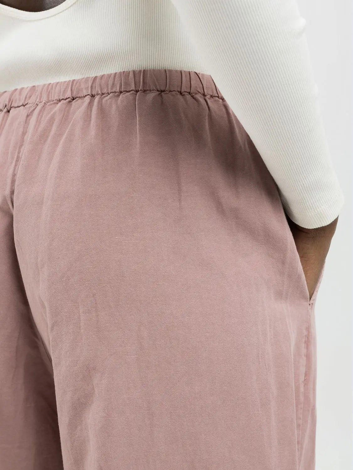 Jogger in cotone e lino rosa Replay